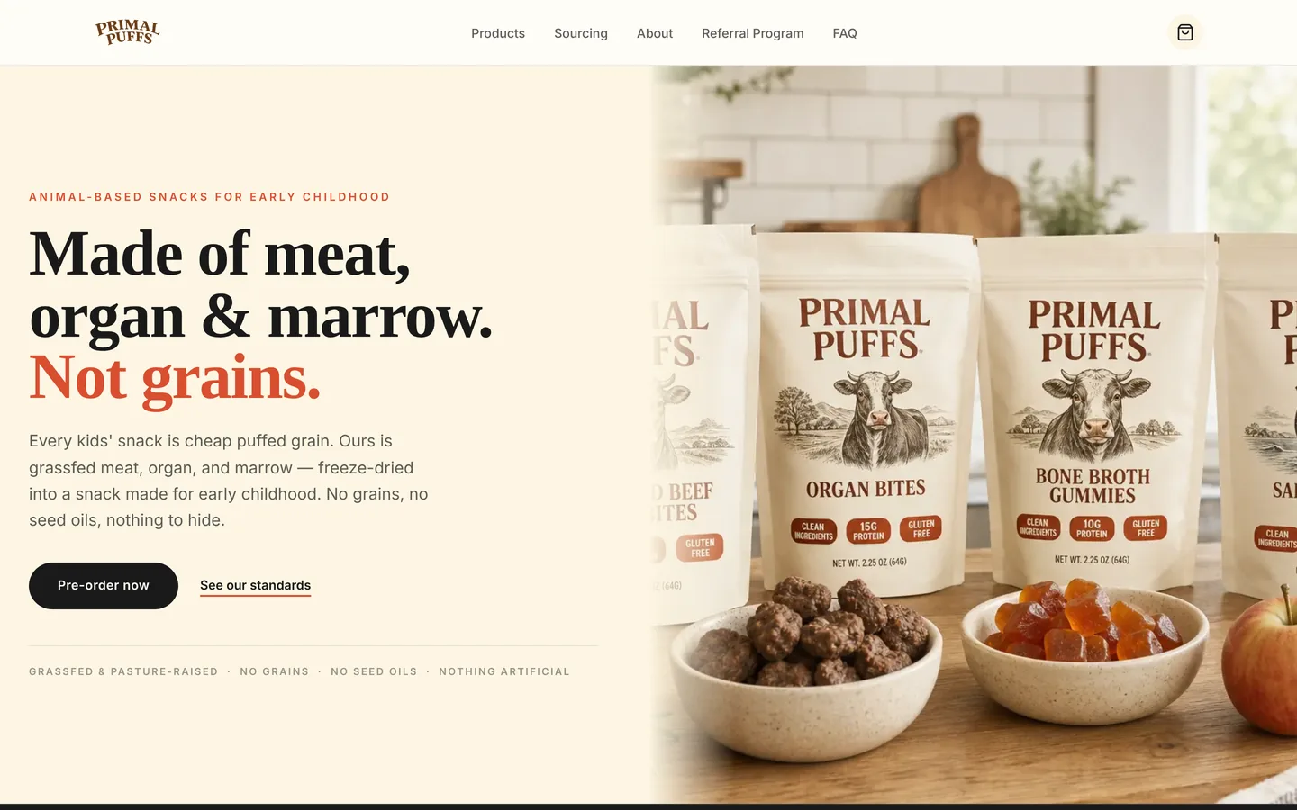 Primal Puffs homepage
